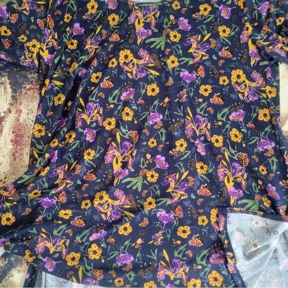 LuLaRoe Gigi Woman's Top Blouse 2 X Large Floral Multicolor Short Sleeve - Picture 6 of 12